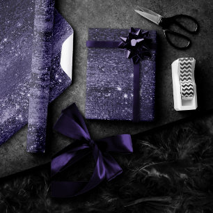 Glitzy Foil Rose Gold Mauve Pink Blush Faux Glam Wrapping Paper