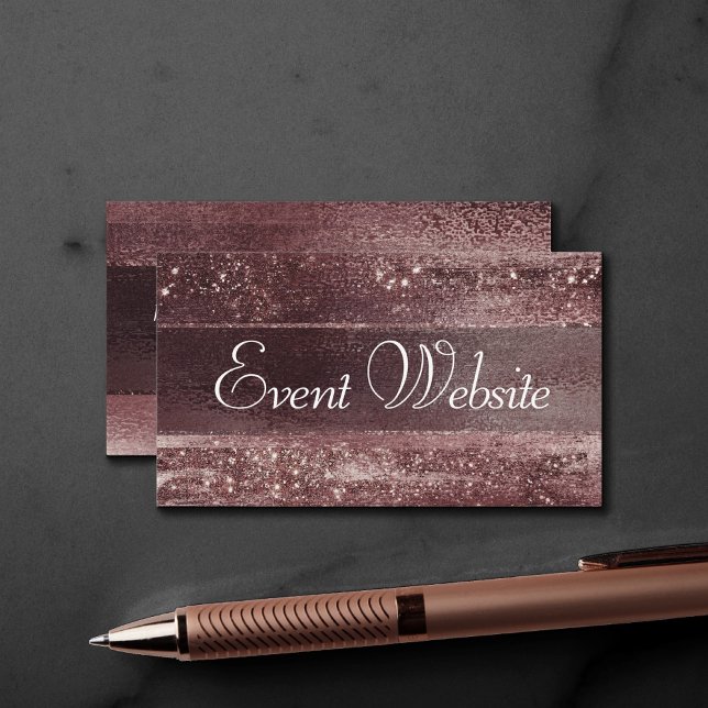 Glitzy Foil | Rose Gold Mauve Pink Blush Website Enclosure Card (Creator Uploaded)