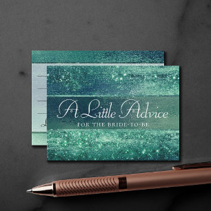 Glitzy Foil   Seafoam Green Iridescent Aqua Advice Enclosure Card