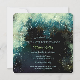 Glitzy Forest 30th Birthday Party Invitation