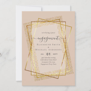 Glitzy Glam ENGAGEMENT Party Invitations BUDGET