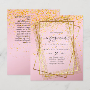 Glitzy Glam ENGAGEMENT Party Invitations BUDGET