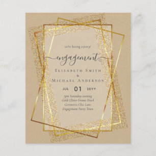 Glitzy Glam ENGAGEMENT Party Invitations BUDGET Flyer