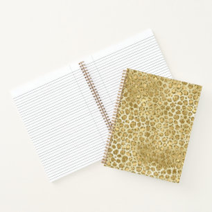 Glitzy Glam Gold Glitter Leopard Print    Notebook