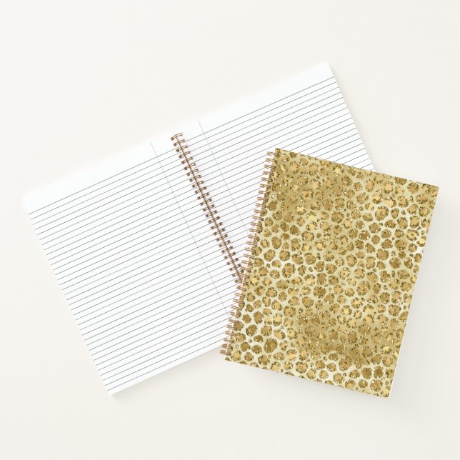 Glitzy Glam Gold Glitter Leopard Print    Notebook (Inside)