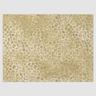 Glitzy Glam Gold Glitter Leopard Print   Tissue Paper