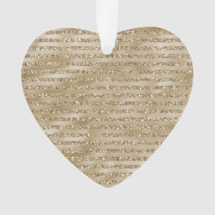 Glitzy Glam Gold Glitter Stripes Ornament