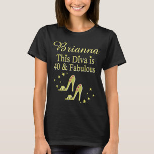 GLITZY GOLD 40 AND FABULOUS PERSONALIZED T SHIRT