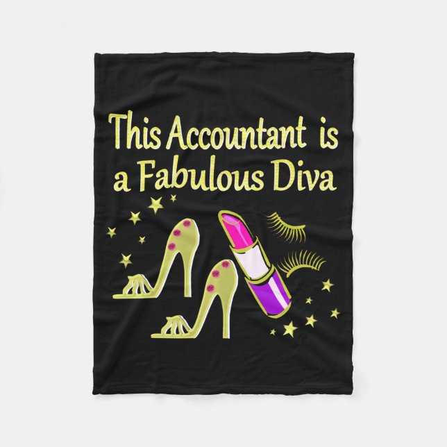GLITZY GOLD ACCOUNTANT DESIGN FLEECE BLANKET (Front)