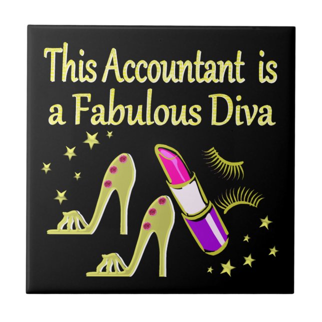 GLITZY GOLD ACCOUNTANT DESIGN TILE (Front)