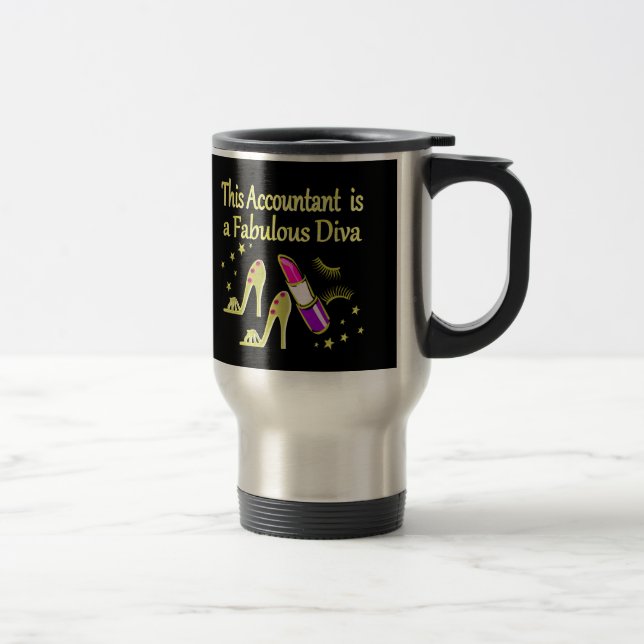 GLITZY GOLD ACCOUNTANT DESIGN TRAVEL MUG (Right)