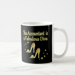 GLITZY GOLD ACCOUNTANT DIVA DESIGN COFFEE MUG