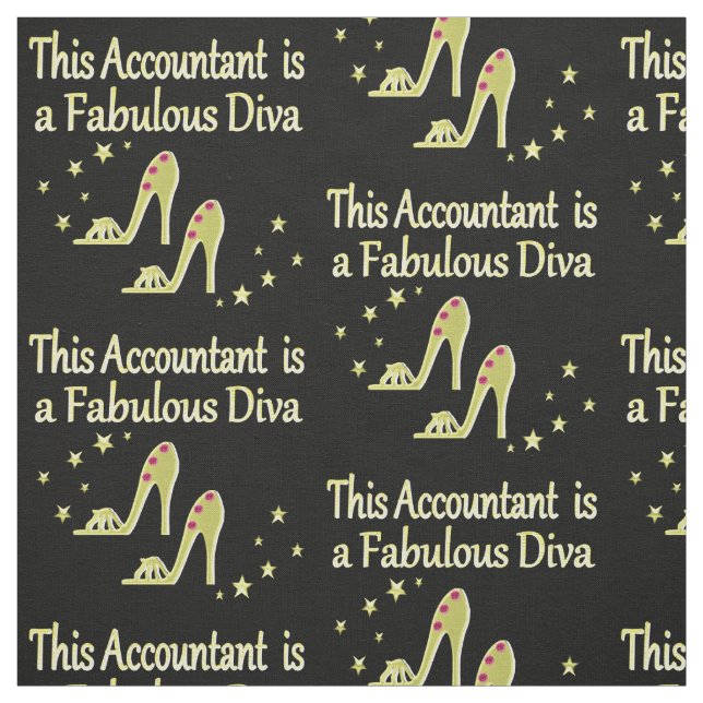 GLITZY GOLD ACCOUNTANT DIVA DESIGN FABRIC (Swatch)