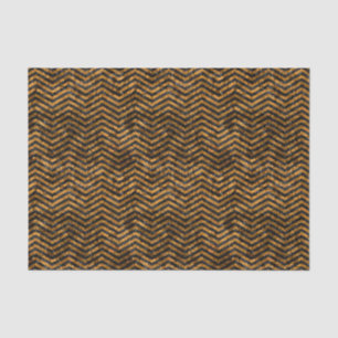 Glitzy Gold & Black Faux Foil Chevrons Tissue Paper