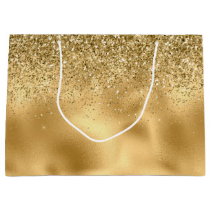 Glitzy Gold Glam Glitter Sparkle     Large Gift Bag
