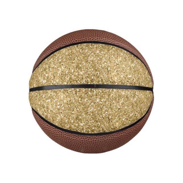 Glitzy Gold Glam Glitter Sparkle      Mini Basketball (Front)