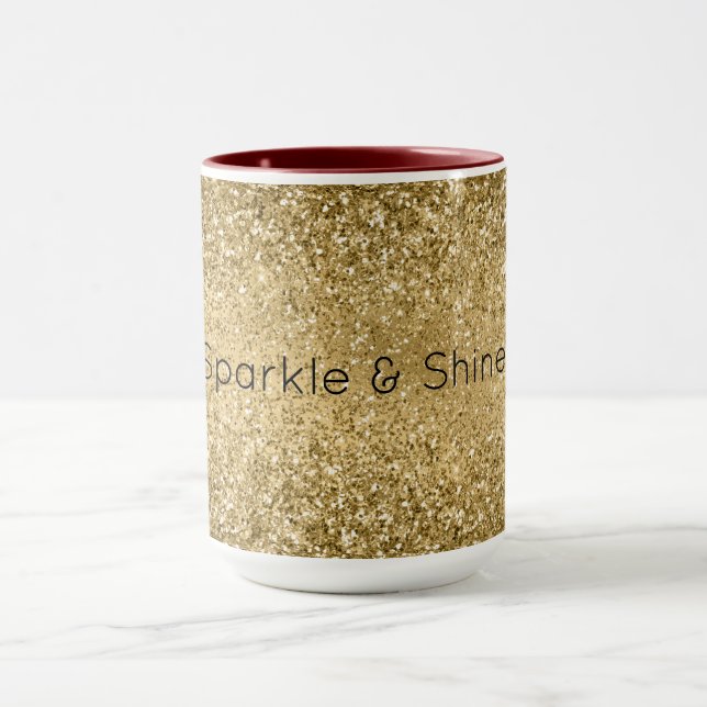 Glitzy Gold Glam Glitter Sparkle     Mug (Center)