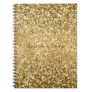 Glitzy Gold Glam Glitter Sparkle Notebook