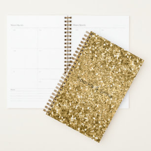 Glitzy Gold Glam Glitter Sparkle Planner