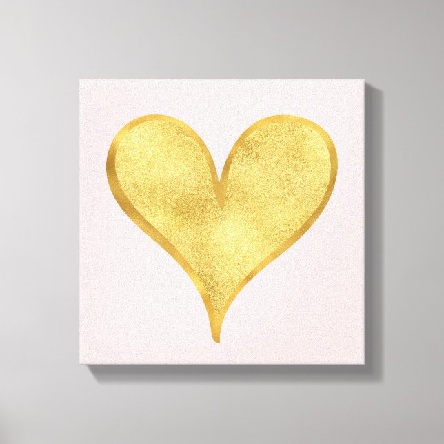 Glitzy Gold Heart Canvas Print (Front)