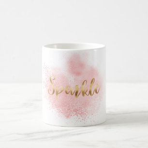 Glitzy Gold Pink Confetti Glam Sparkle Coffee Mug