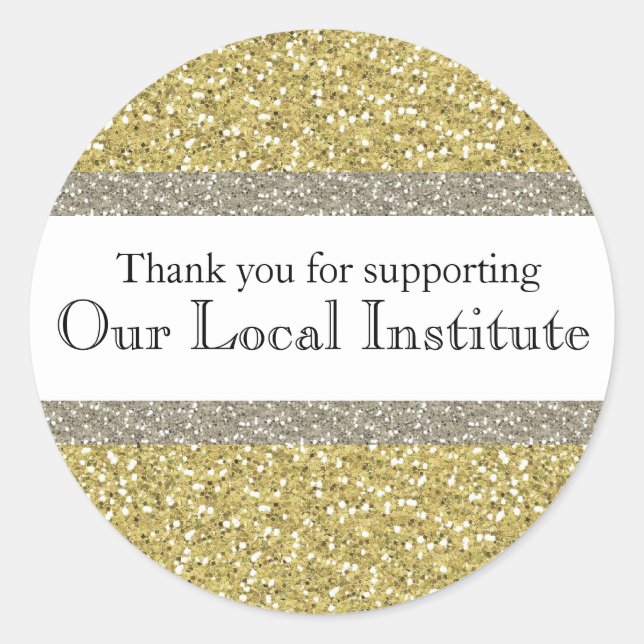 Glitzy Gold Silver Personalised Seal (Front)