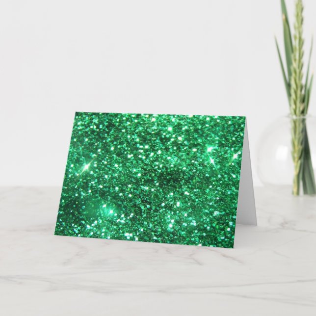 Glitzy Green Glitter Card (Front)