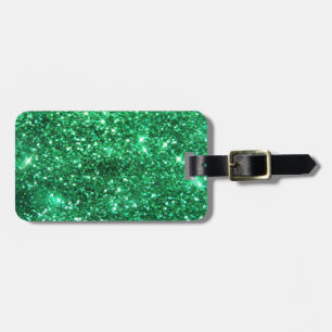 Glitzy Green Glitter Luggage Tag