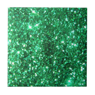 Glitzy Green Glitter Tile