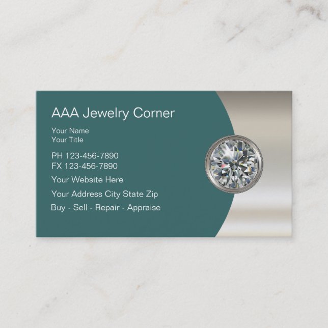 Glitzy Jewellery Business Cards (Front)