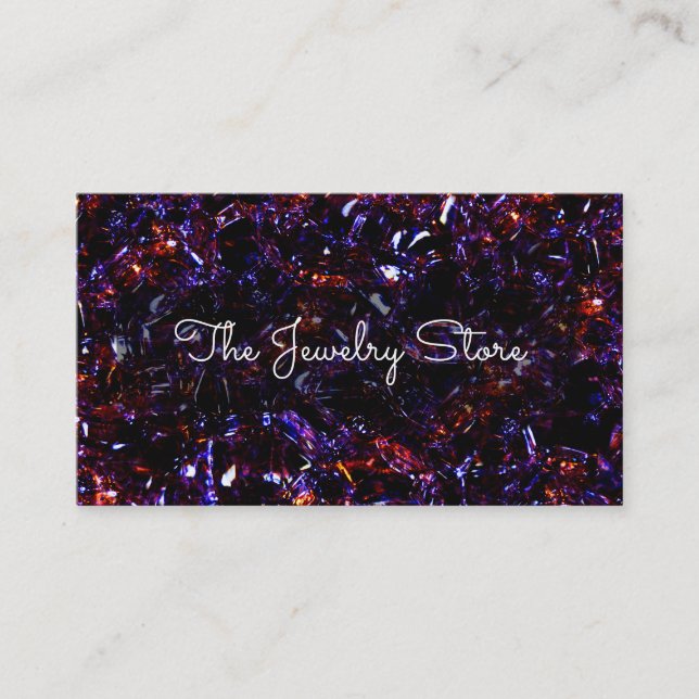 Glitzy Jewelry Store Modern Two Side Business Card (Front)