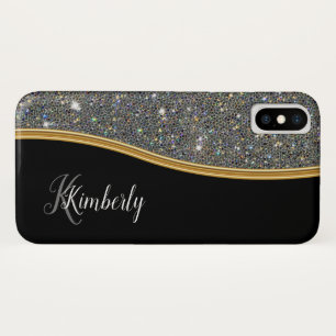 Glitzy Ladies Monogram Bling iPhone X Case