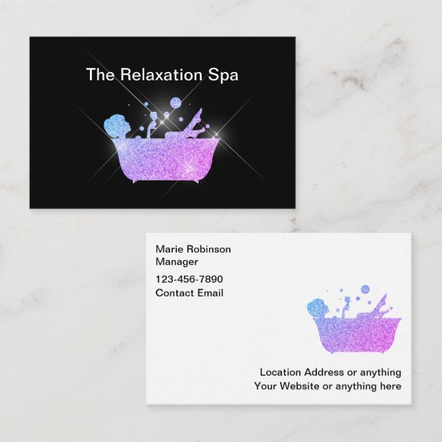 Glitzy Med Spa Beauty Business Cards (Front/Back)