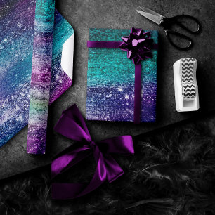 Glitzy Minimalism   Holographic Iridescent Ombre Wrapping Paper