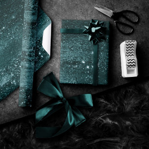 Glitzy Minimalism Neo Mint Green Glitter Sparkle Wrapping Paper