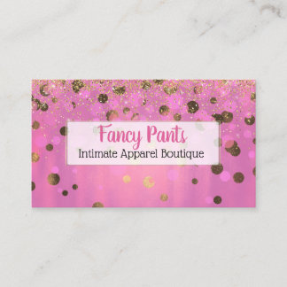 Glitzy Pink and Gold Foil Look Business Card