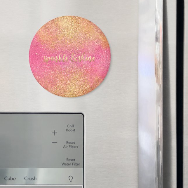 Glitzy Pink Gold Sparkle and Shine Magnet (In Situ (Fridge))