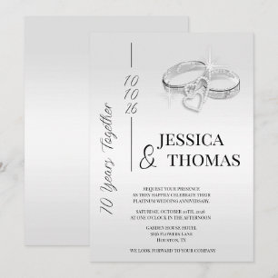 Glitzy Posh 70th Platinum Wedding Anniversary Invitation