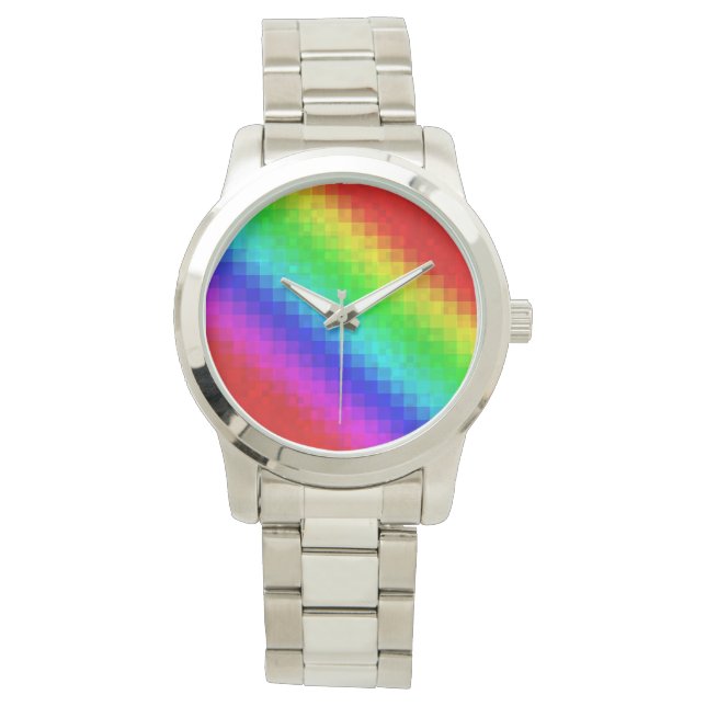 Glitzy Rainbow Dazzler, Large Unisex Watch (Front)