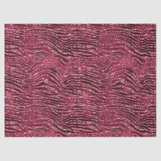 Glitzy Red Glitter Animal Print    Tissue Paper (Front)