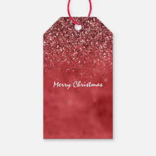 Glitzy Red Glitter Sparkle Gift Tags