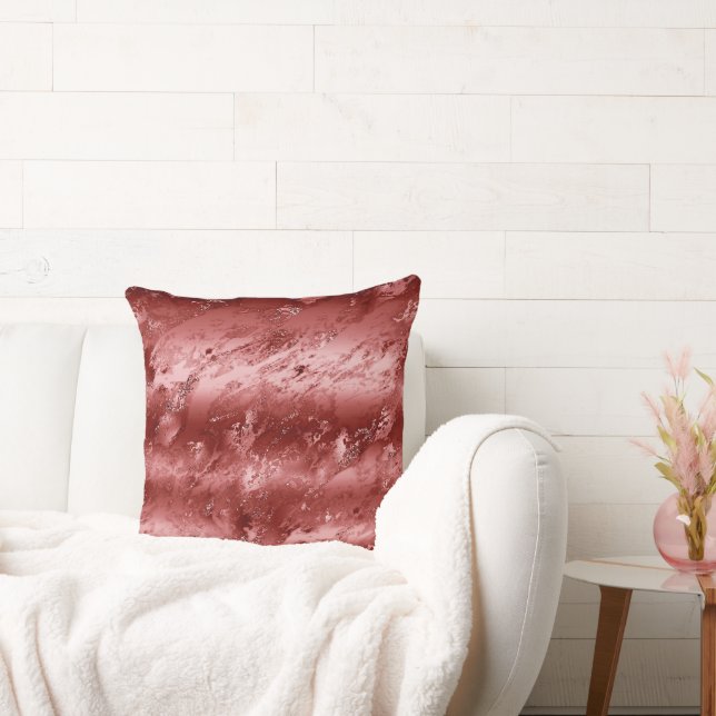Glitzy Red Ombre Marble       Cushion (Couch)