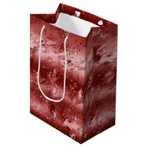 Glitzy Red Ombre Marble     Medium Gift Bag