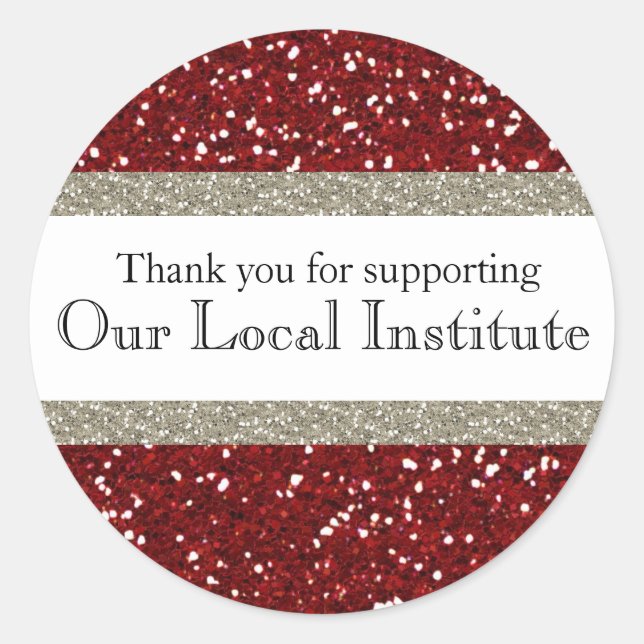 Glitzy Red Silver Personalised Seal (Front)