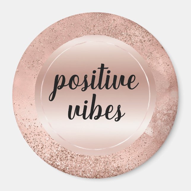 Glitzy Rose Blush Pink Sparkle   Magnet (Front)