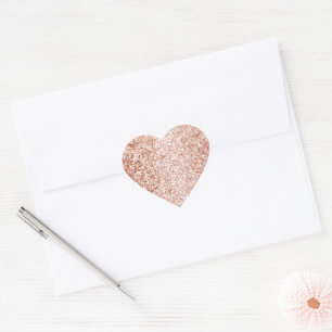 Glitzy Rose Gold Glitter Birthday Heart Sticker