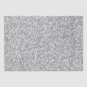 Glitzy Silver Faux Glitter Tissue Paper