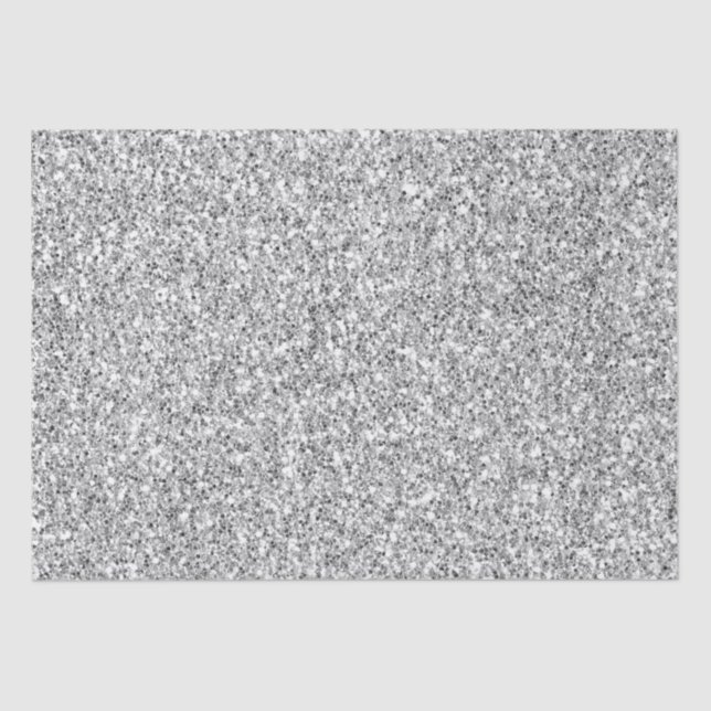 Glitzy Silver Faux Glitter Tissue Paper (Front)