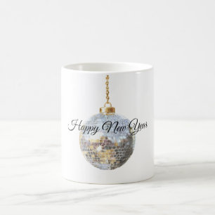 Glitzy Silver New Year Ball Coffee Mug
