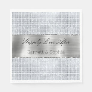 Glitzy Silver Sparkle Wedding Napkin